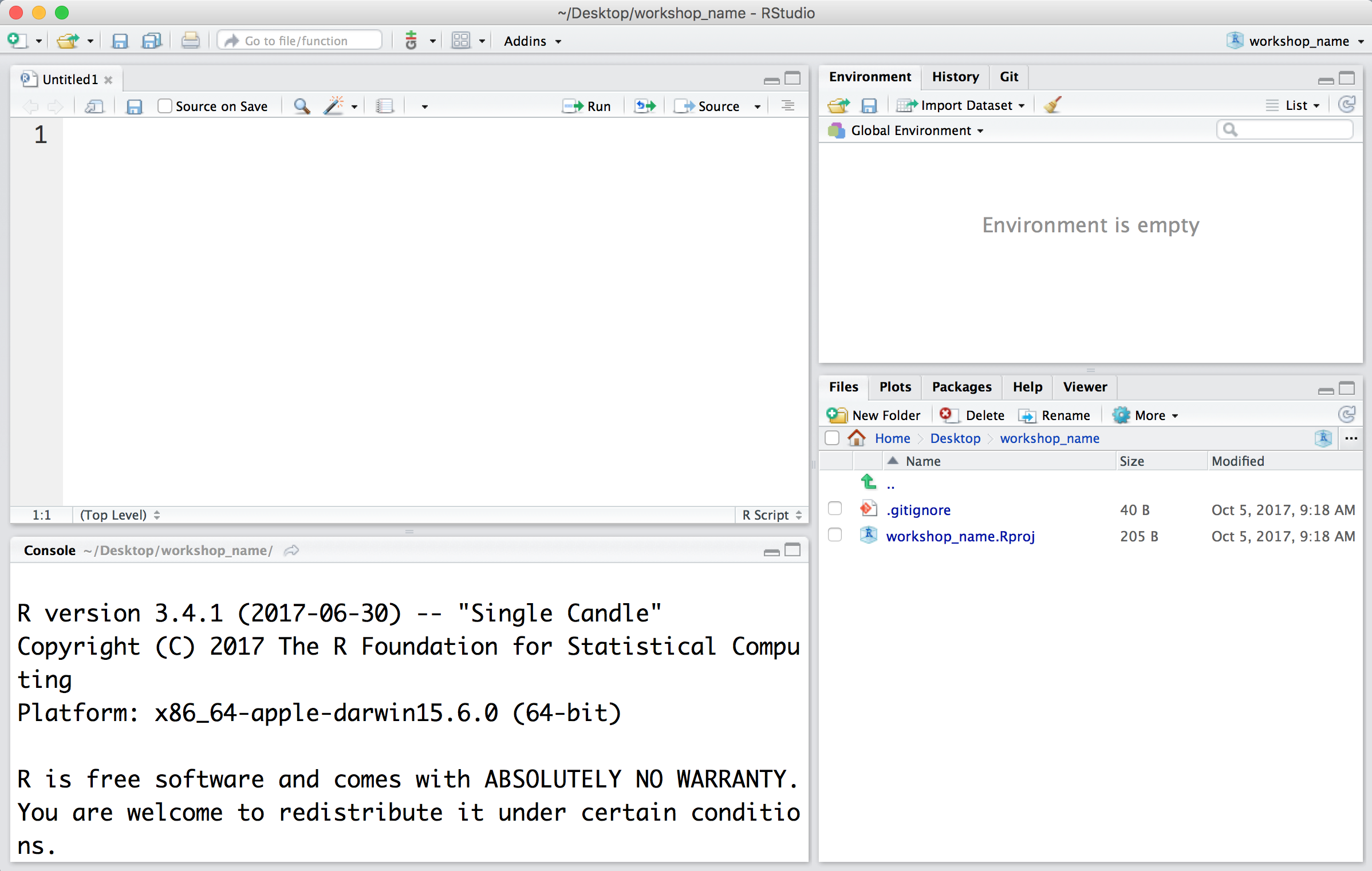 RStudio interface